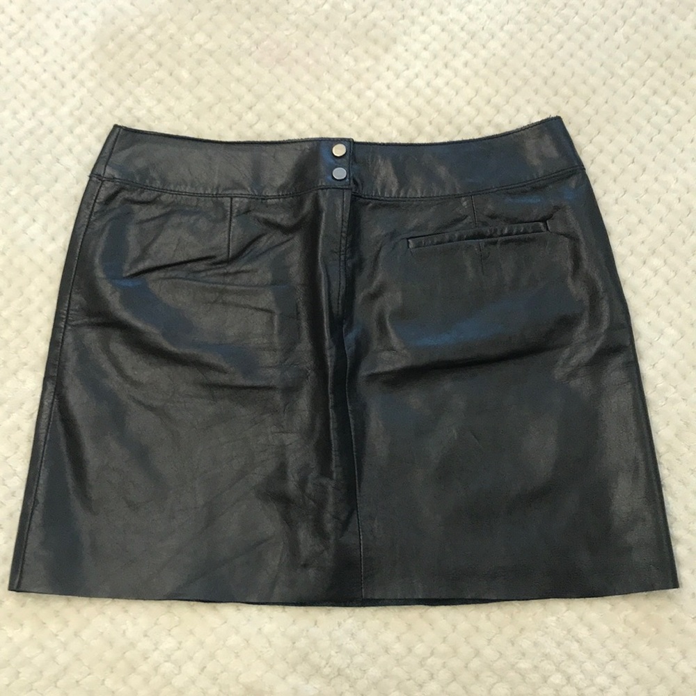 Leather mini skirt